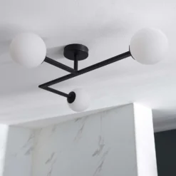 Hawkhill Bathroom Semi Flush Light - 3lt Black 12 Hawkhill Bathroom Semi Flush Light - 3lt Black -None || EGLO || Energizer Sales 13794230 1324957104723984