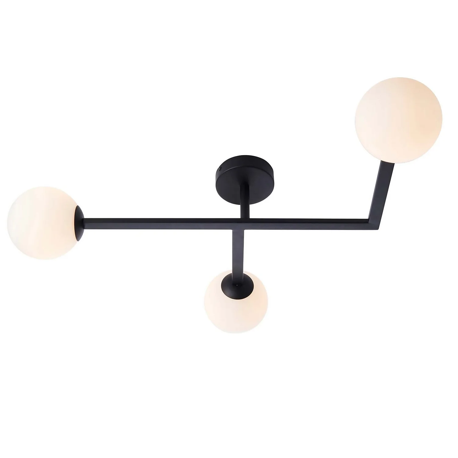 Hawkhill Bathroom Semi Flush Light - 3lt Black 2 Hawkhill Bathroom Semi Flush Light - 3lt Black - Image 2