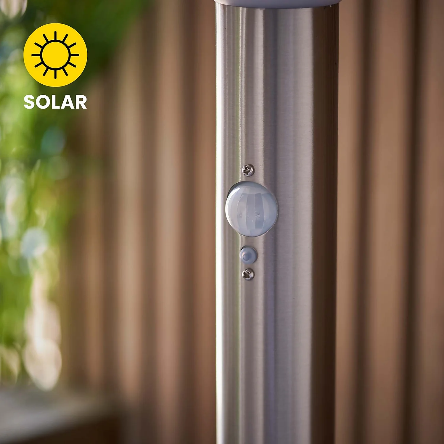 Halton 50cm Photocell & PIR Solar Outdoor Floor Light - Stainless Steel 5 Halton 50cm Photocell & PIR Solar Outdoor Floor Light - Stainless Steel - Image 5