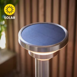 Halton 50cm Photocell & PIR Solar Outdoor Floor Light - Stainless Steel 12 Halton 50cm Photocell & PIR Solar Outdoor Floor Light - Stainless Steel -None || EGLO || Energizer Sales 13794246 7444957104409611