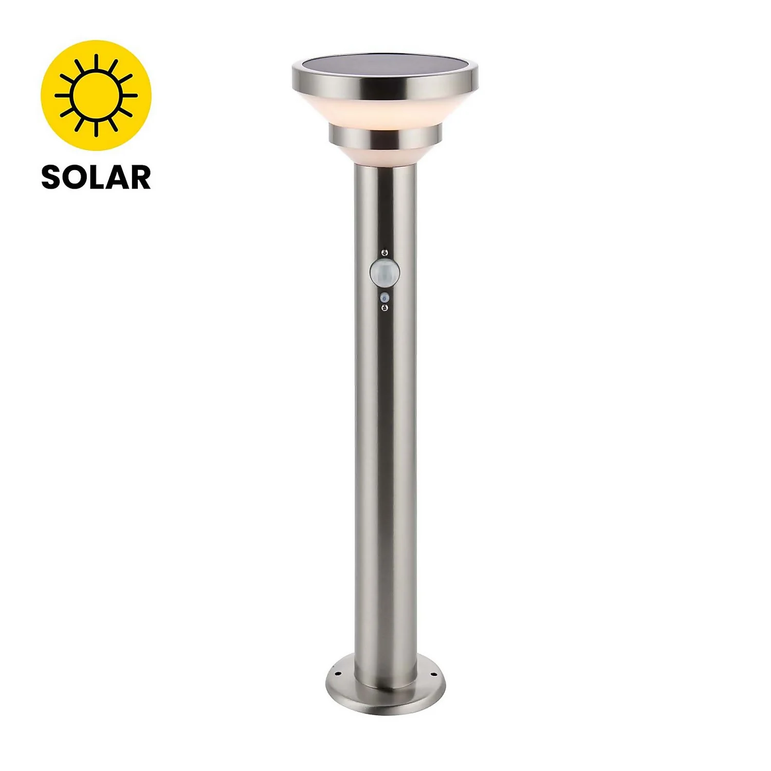 Halton 50cm Photocell & PIR Solar Outdoor Floor Light - Stainless Steel 2 Halton 50cm Photocell & PIR Solar Outdoor Floor Light - Stainless Steel - Image 2