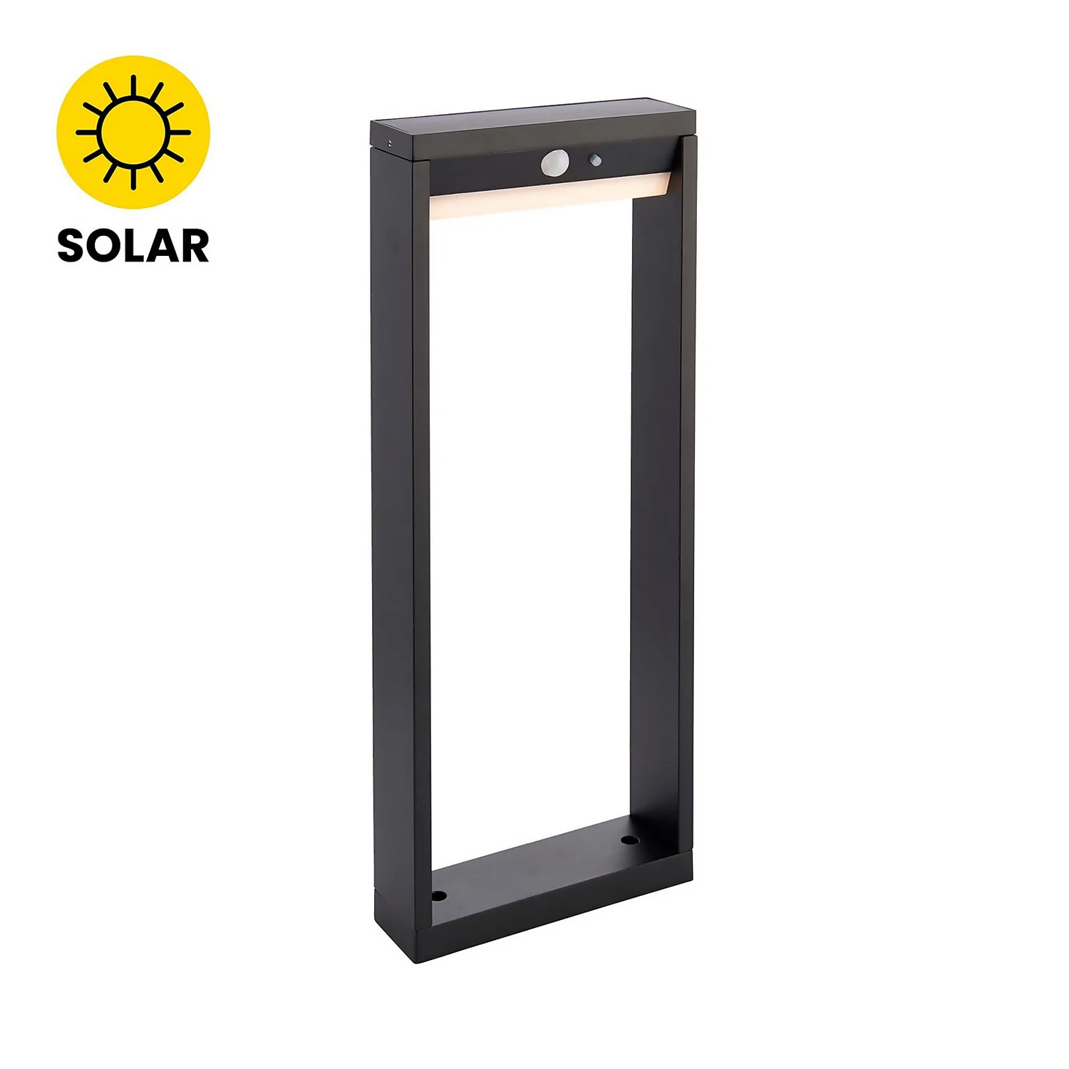 Dannah 50cm Photocell & PIR Solar Outdoor Floor Light - Black 2 Dannah 50cm Photocell & PIR Solar Outdoor Floor Light - Black - Image 2