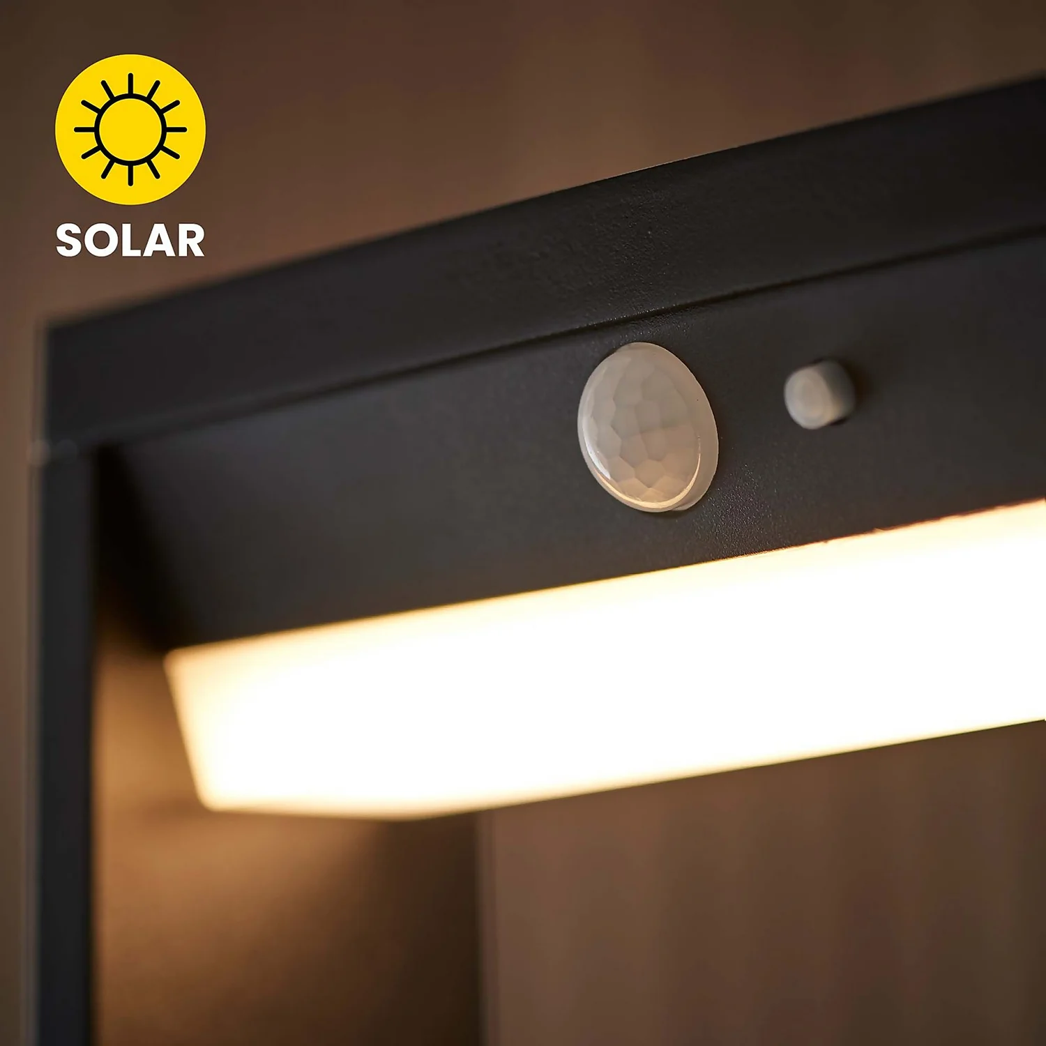 Dannah 50cm Photocell & PIR Solar Outdoor Floor Light - Black 8 Dannah 50cm Photocell & PIR Solar Outdoor Floor Light - Black - Image 8