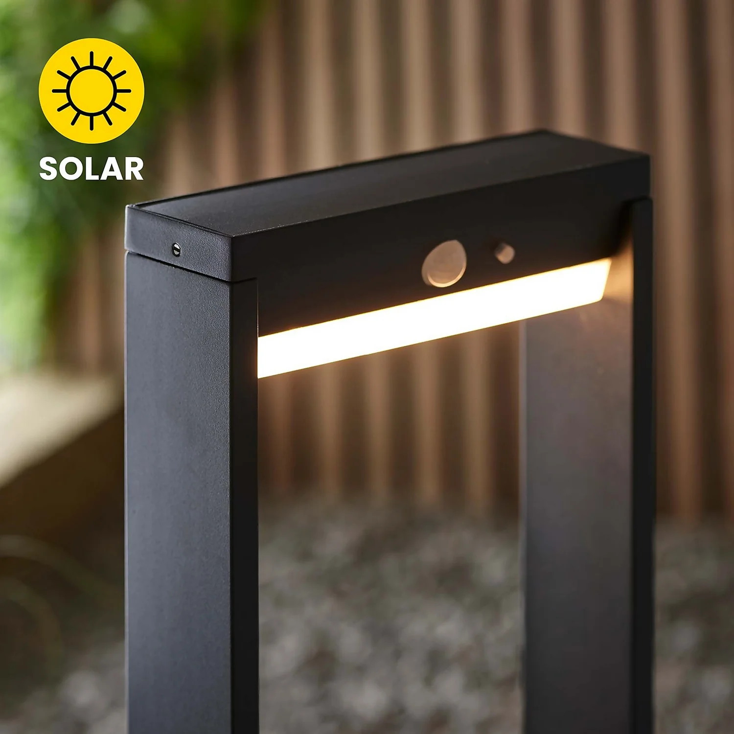 Dannah 50cm Photocell & PIR Solar Outdoor Floor Light - Black 6 Dannah 50cm Photocell & PIR Solar Outdoor Floor Light - Black - Image 6
