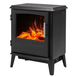 Dimplex Bari Optiflame® Freestanding Electric Stove With Realistic Log Bed & LED Flame Effect - Black -None || EGLO || Energizer Sales 13882947 7964971310725465