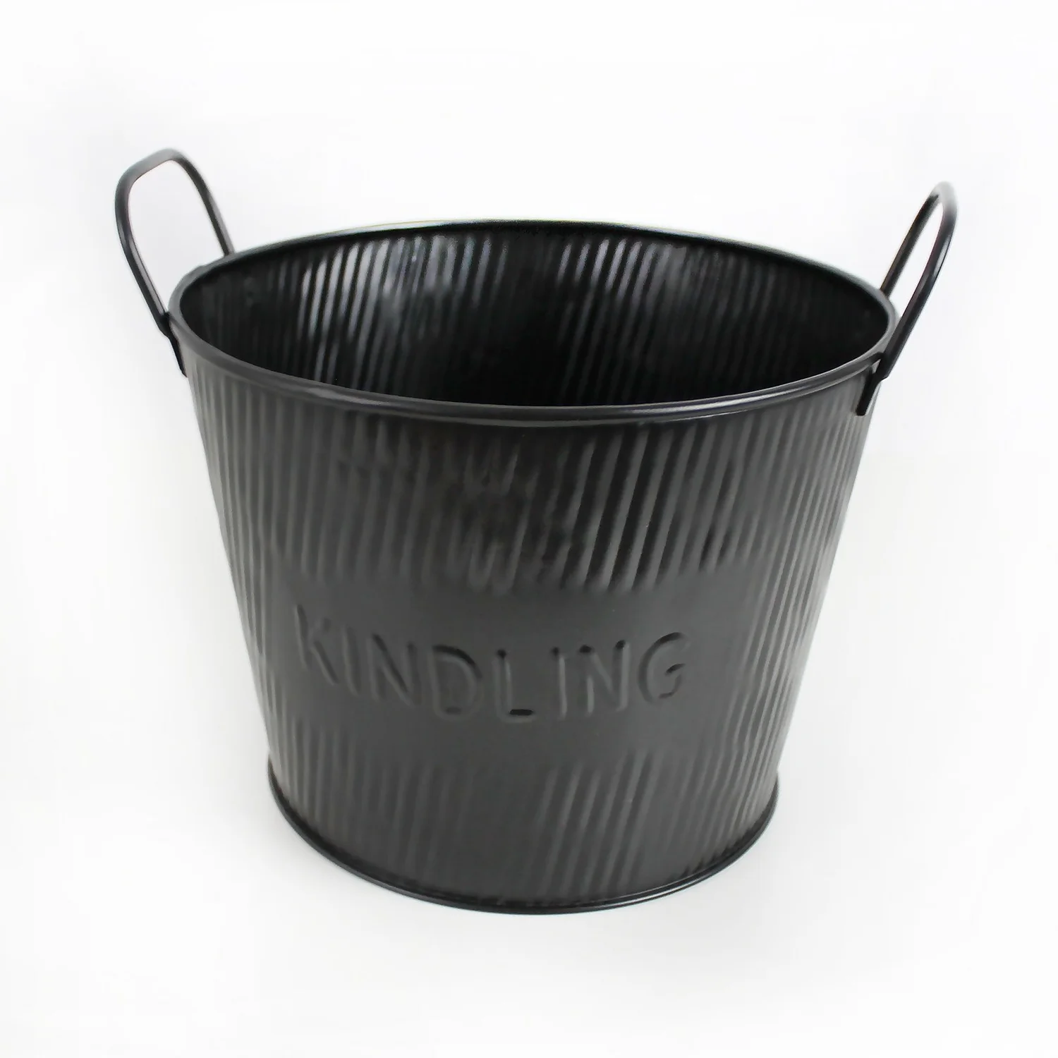 Embossed Kindling Bucket - Black 1 Embossed Kindling Bucket - Black