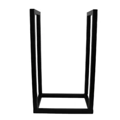 Contemporary Square Log Store & Rack - Black