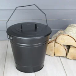 Fireplace Ash Bucket With Lid - Black -None || EGLO || Energizer Sales 13898127 2074989748822719