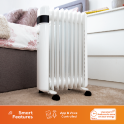 TCP Smart WiFi Portable Oil 9 Fin Radiator White 2000w -None || EGLO || Energizer Sales 13903510 1724982449158273