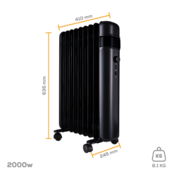 TCP Smart WiFi Portable Oil 9 Fin Radiator Black 2000w -None || EGLO || Energizer Sales 13903512 4504982449513578