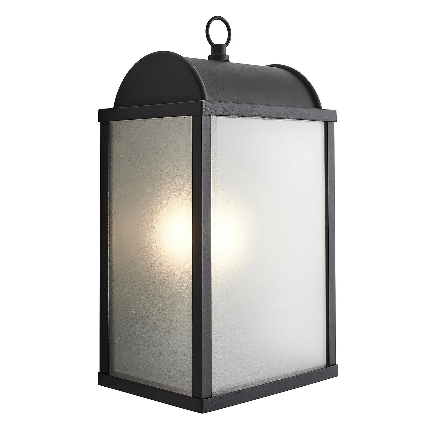 Charlotte E27 Outdoor Box Lantern With Frosted Glass - Black 2 Charlotte E27 Outdoor Box Lantern With Frosted Glass - Black - Image 2