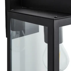 Hestia E27 Glass Panel Outdoor Box Lantern - Black -None || EGLO || Energizer Sales 13924362 1874980109381578