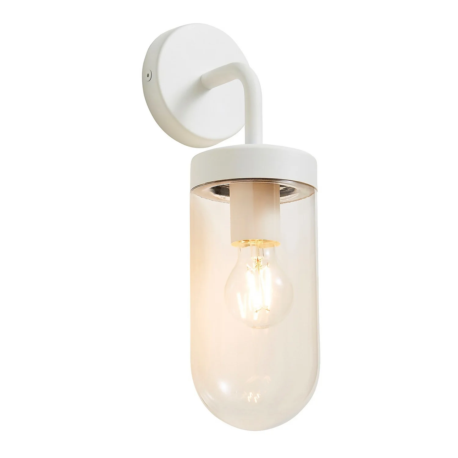 Kew Curved Arm E27 Outdoor Wall Light - Ivory 2 Kew Curved Arm E27 Outdoor Wall Light - Ivory - Image 2