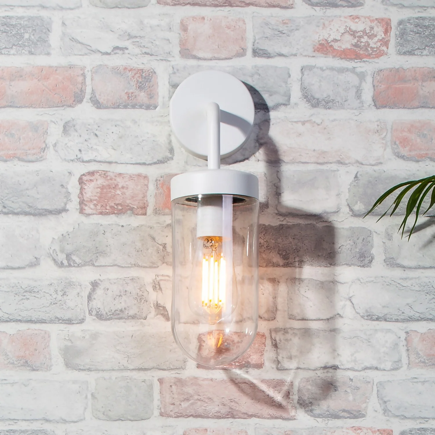 Kew Curved Arm E27 Outdoor Wall Light - Ivory 1 Kew Curved Arm E27 Outdoor Wall Light - Ivory