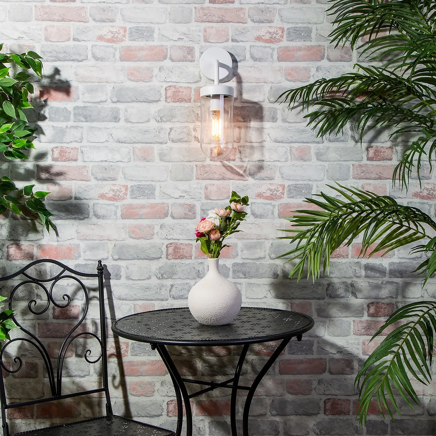 Kew Curved Arm E27 Outdoor Wall Light - Ivory 5 Kew Curved Arm E27 Outdoor Wall Light - Ivory - Image 5