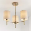 Kari 3 Light Semi Flush Ceiling Light - Brass