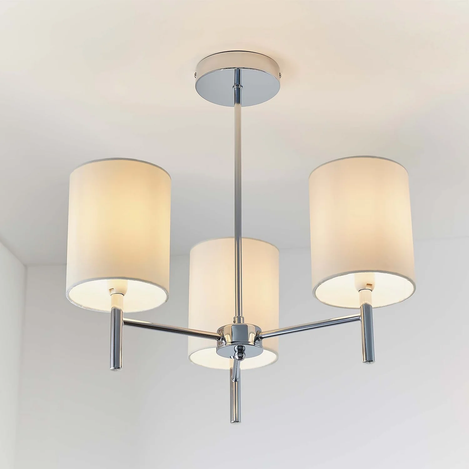 Kari 3 Light Semi Flush Ceiling Light - Chrome 1 Kari 3 Light Semi Flush Ceiling Light - Chrome