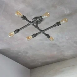 Gabe 6 Light Semi Flush Ceiling Light - Pewter -None || EGLO || Energizer Sales 13938505 1214981958860476