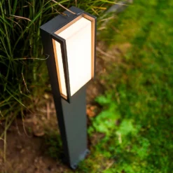 Lutec Qubo LED Outdoor Bollard Light - Anthracite -None || EGLO || Energizer Sales 13950213 1584993071774315
