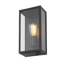 Minerva Outdoor Box Lantern Wall Light - Black -None || EGLO || Energizer Sales 13956092 8584995190292484