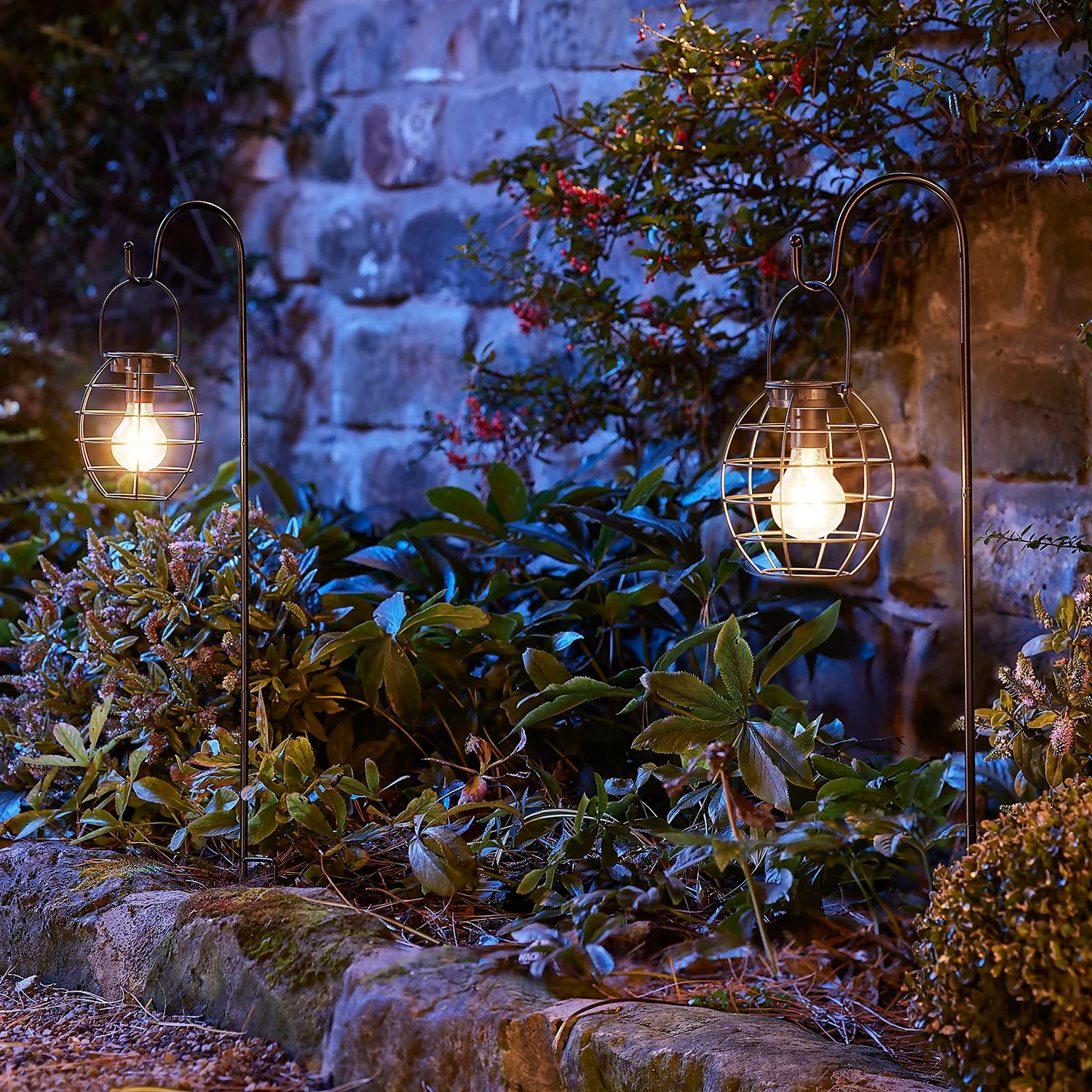 Homebase Edit Solar Hanging Cage Lights - Pack Of 2 1 Homebase Edit Solar Hanging Cage Lights - Pack Of 2