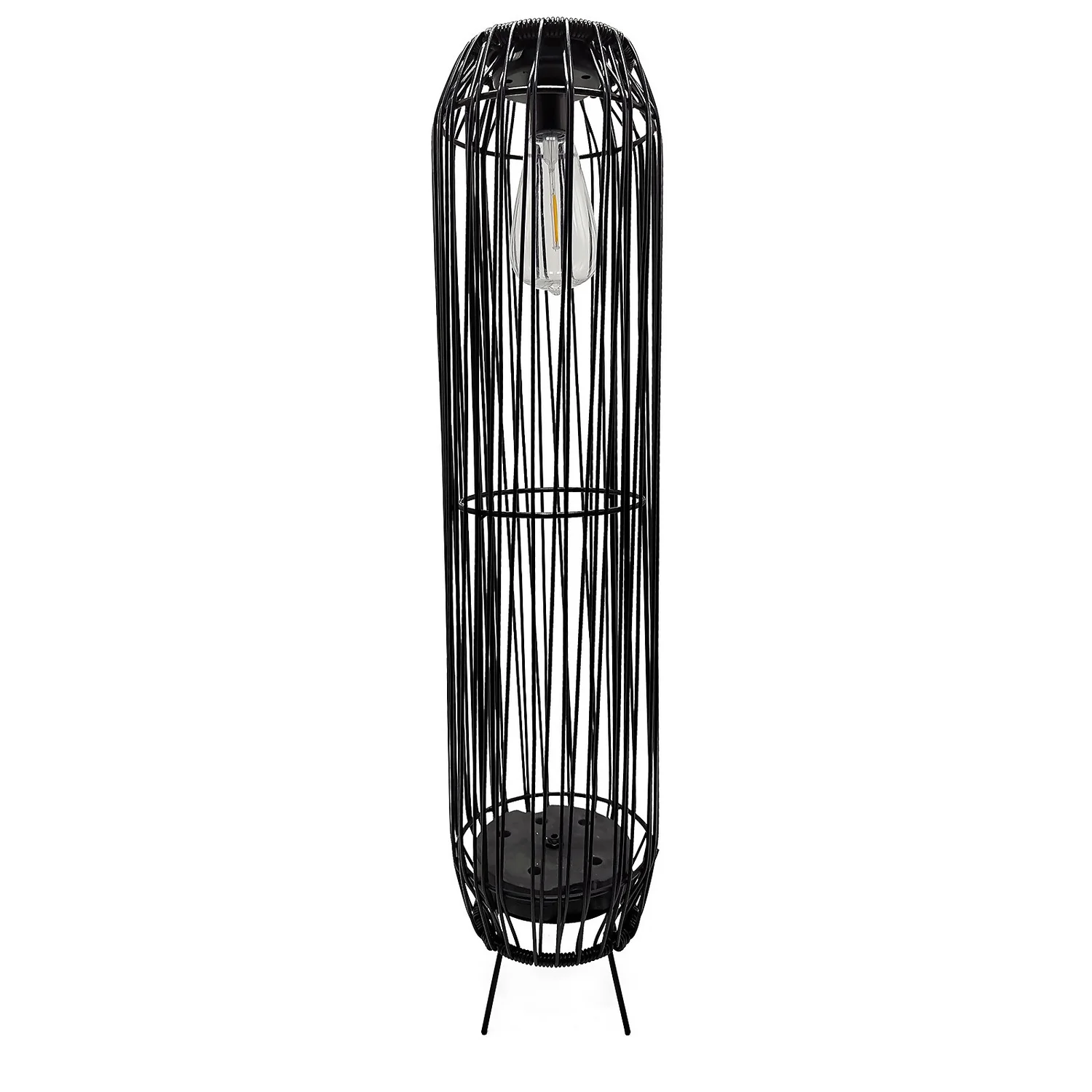 Homebase Edit Tall Black Rattan Solar Lantern 2 Homebase Edit Tall Black Rattan Solar Lantern - Image 2