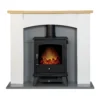 Αδάμ Adam Huxley In Pure White & Grey With Aviemore Electric Stove In Black, 39 Inch