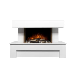 Αδάμ Adam Havana Fireplace Suite With Remote Control In Pure White, 43 Inch