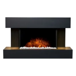 Αδάμ Adam Manola Wall Mounted Electric Suite With Downlights & Remote Control In Charcoal Grey, 39 Inch