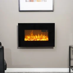 Sureflame WM-9334 Electric Wall Mounted Fire With Remote Control In Black, 26 Inch -None || EGLO || Energizer Sales 14199608 1465009418761682