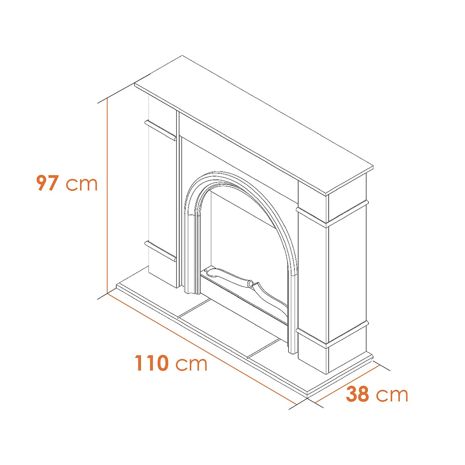 Αδάμ Adam Chesterfield Electric Fireplace Suite With Flat To Wall Fitting In White & Charcoal Grey, 44 Inch 8 Αδάμ Adam Chesterfield Electric Fireplace Suite With Flat To Wall Fitting In White & Charcoal Grey, 44 Inch - Image 8