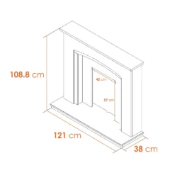Αδάμ Adam Savanna Fireplace In Pure White & Grey With Downlights & Eclipse Electric Fire With Inset Fitting In Chrome, 48 Inch 11 Αδάμ Adam Savanna Fireplace In Pure White & Grey With Downlights & Eclipse Electric Fire With Inset Fitting In Chrome, 48 Inch -None || EGLO || Energizer Sales 14199617 4215009419614183
