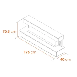 Acantha Aspen White Marble & Slate Fireplace Suite With Downlights, 69 Inch -None || EGLO || Energizer Sales 14199622 1815009418348990