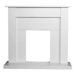 Αδάμ Adam Sutton Fireplace With Flat To Wall Fitting In Pure White, 43 Inch
