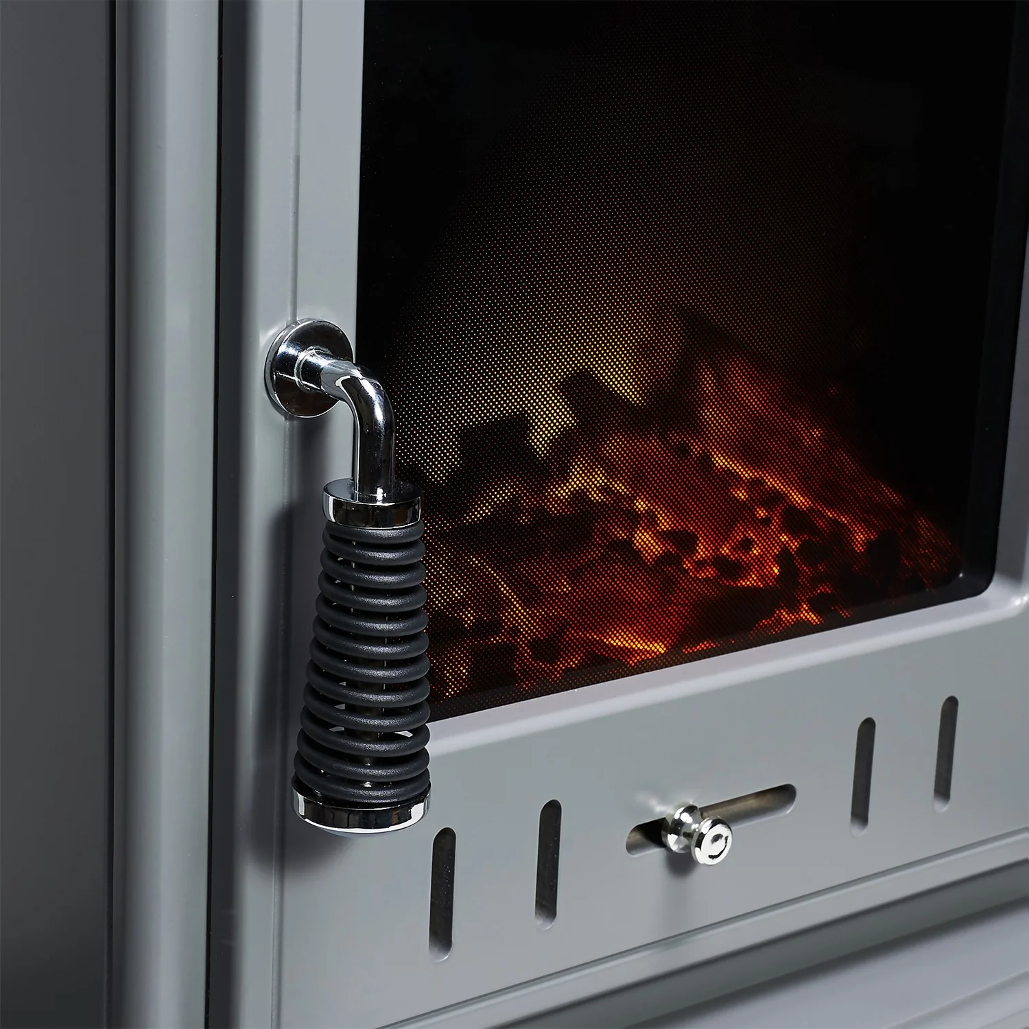 Αδάμ Adam Aviemore 1800W Freestanding Electric Stove With LED Flame Effect - Grey Enamel 4 Αδάμ Adam Aviemore 1800W Freestanding Electric Stove With LED Flame Effect - Grey Enamel - Image 4