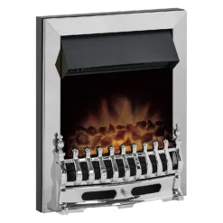 Αδάμ Adam Blenheim 2000W Electric Fire With Inset Fitting And LED Flame Effect - Chrome -None || EGLO || Energizer Sales 14269773 5205035374410013