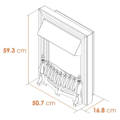 Αδάμ Adam Blenheim 2000W Electric Fire With Inset Fitting And LED Flame Effect - Chrome -None || EGLO || Energizer Sales 14269773 5455035374500838