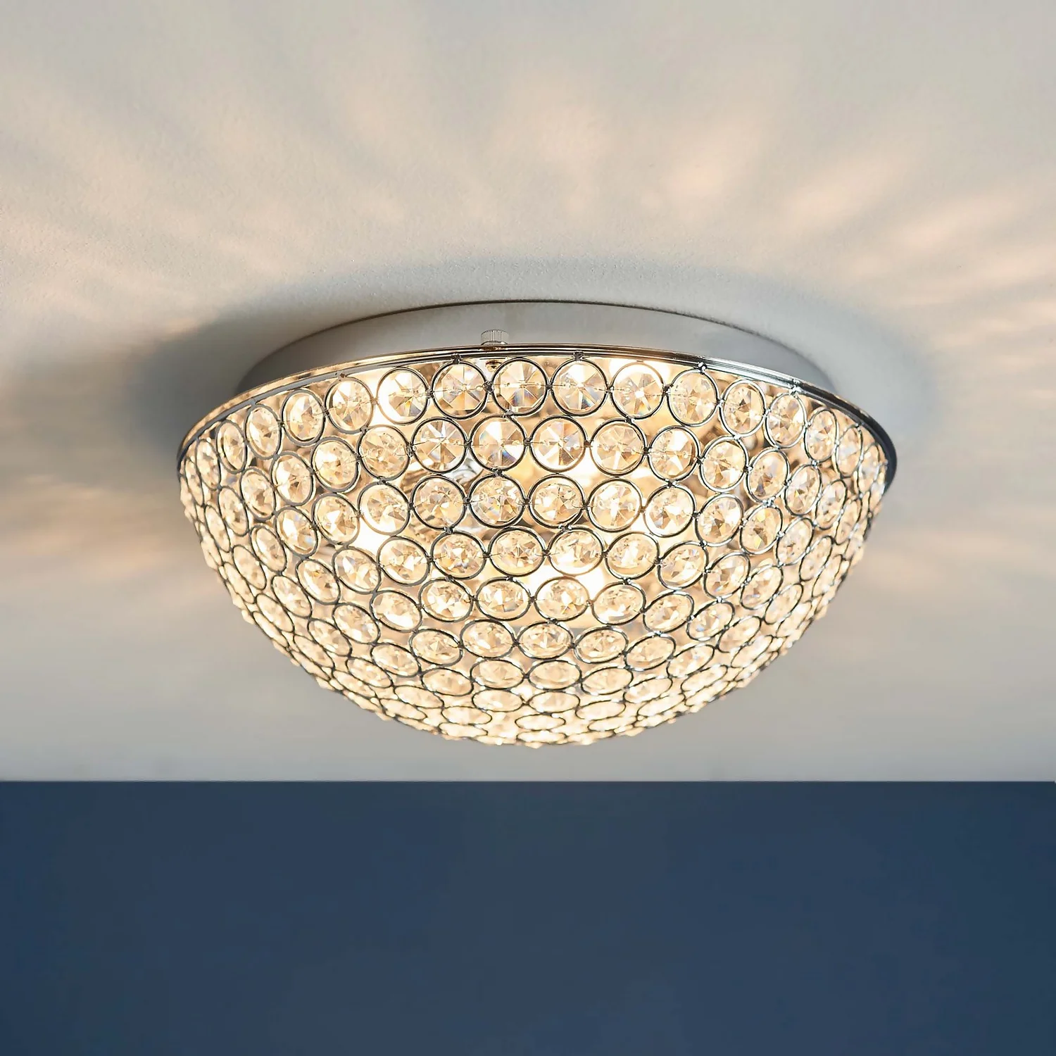 Daless Bathroom Flush Ceiling Light - Chrome Effect 1 Daless Bathroom Flush Ceiling Light - Chrome Effect
