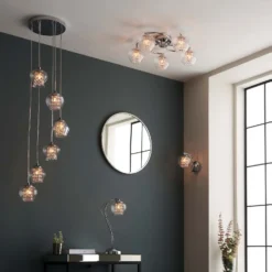 Clashmore Cluster Pendant Ceiling Light - Chrome Effect -None || EGLO || Energizer Sales 14301803 1375038438183734