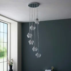 Clashmore Cluster Pendant Ceiling Light - Chrome Effect -None || EGLO || Energizer Sales 14301803 6185038437866010