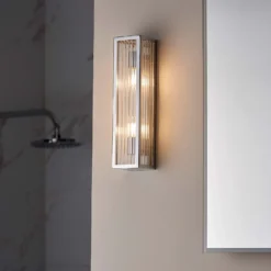 Daltra Large Ribbed Bathroom Wall Light - Chrome Effect -None || EGLO || Energizer Sales 14301806 1865038439248131