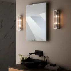 Daltra Large Ribbed Bathroom Wall Light - Chrome Effect -None || EGLO || Energizer Sales 14301806 7225038439140962