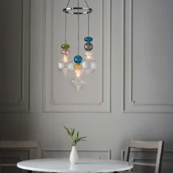 Elgin Cluster Pendant Ceiling Light - Multicoloured & Chrome -None || EGLO || Energizer Sales 14301808 1895038439554155