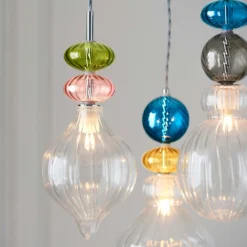 Elgin Cluster Pendant Ceiling Light - Multicoloured & Chrome -None || EGLO || Energizer Sales 14301808 4925038439629662