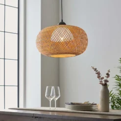 Laggan Globe Pendant Ceiling Light - Natural -None || EGLO || Energizer Sales 14301815 9485038440065199