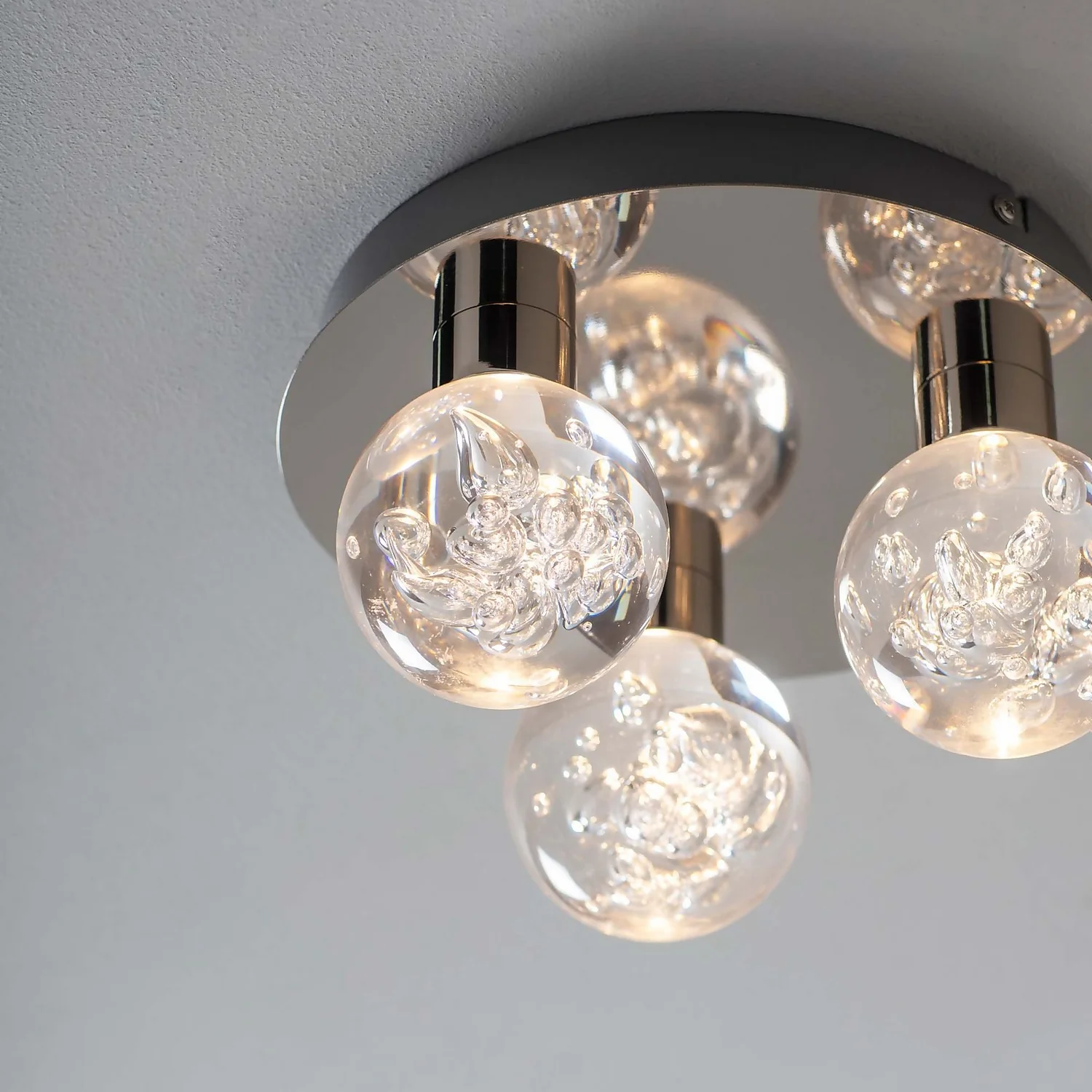 Leoch Bathroom Flush Ceiling Light - Chrome Effect 5 Leoch Bathroom Flush Ceiling Light - Chrome Effect - Image 5