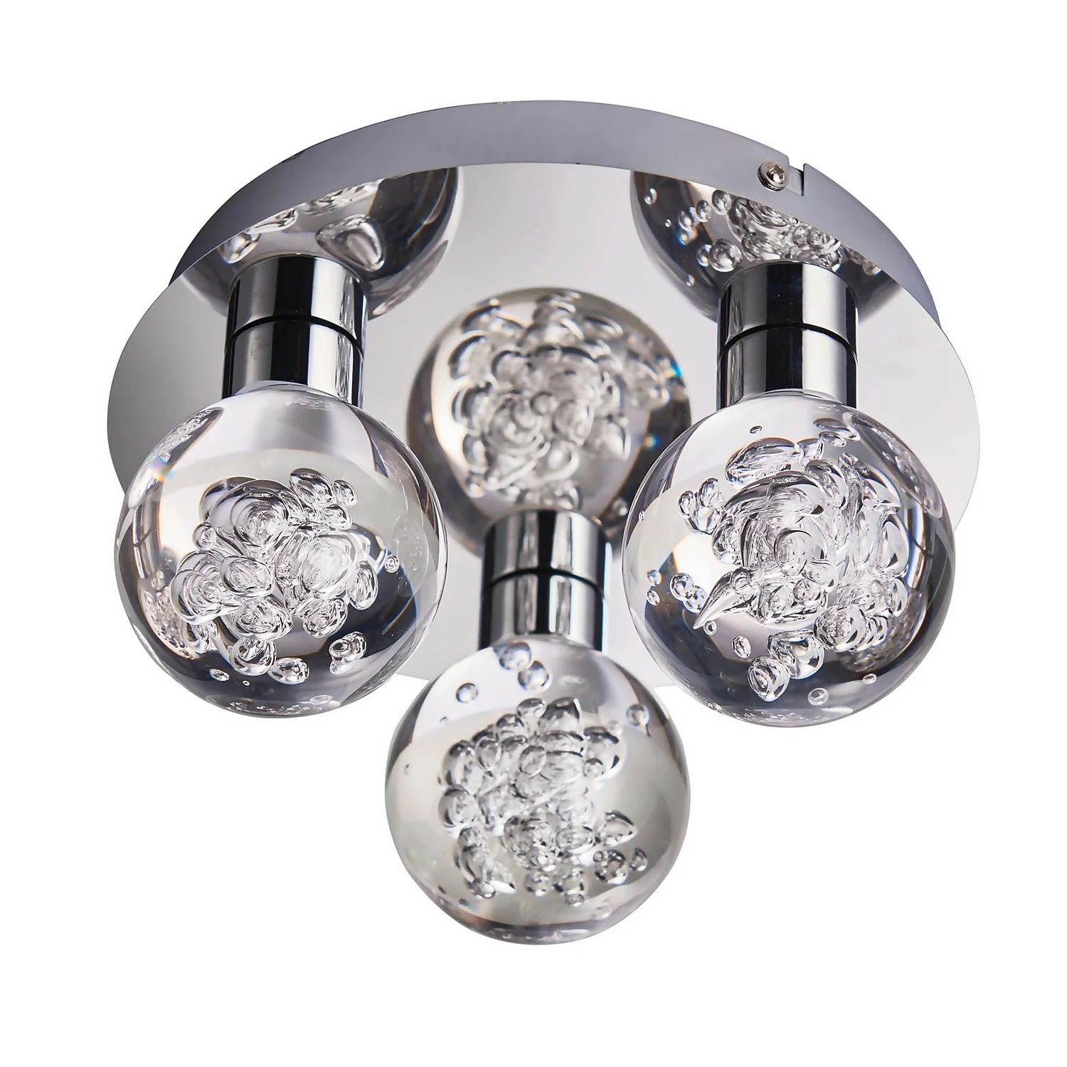 Leoch Bathroom Flush Ceiling Light - Chrome Effect 2 Leoch Bathroom Flush Ceiling Light - Chrome Effect - Image 2