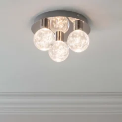 Leoch Bathroom Flush Ceiling Light - Chrome Effect 10 Leoch Bathroom Flush Ceiling Light - Chrome Effect -None || EGLO || Energizer Sales 14301817 3765038439051523