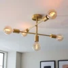 Logie Semi Flush Ceiling Light - Brass Effect