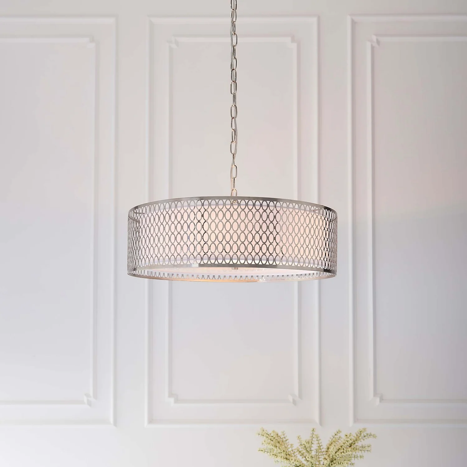 Orton Pendant Ceiling Light - Nickel Effect 4 Orton Pendant Ceiling Light - Nickel Effect - Image 4